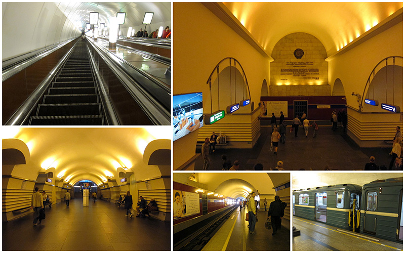 　地鐵科技學院站Tekhonologichesky Institut。<br /><br />　聖彼得堡的地鐵通常都深入地底，據說有空防考慮。