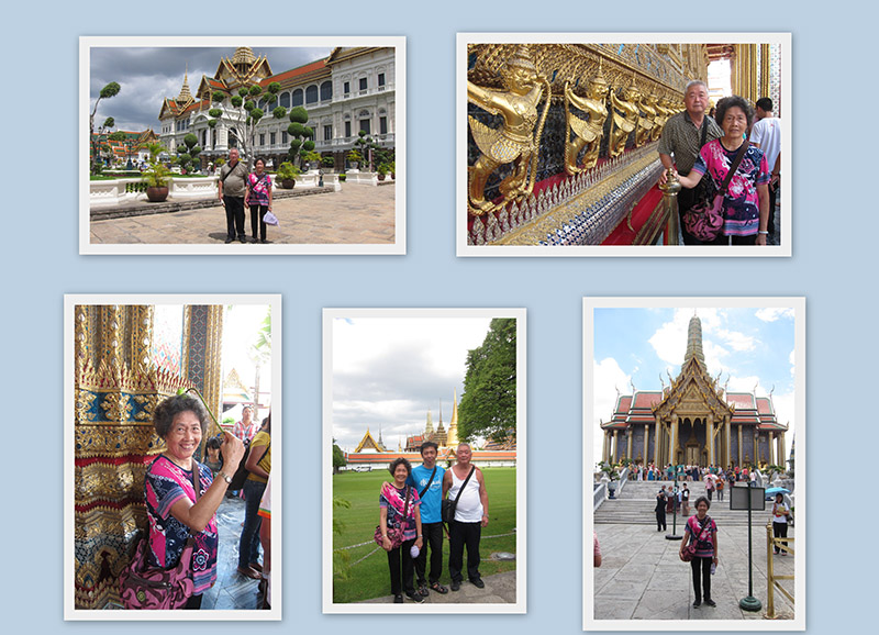 　初時以為老人家會驚嘆泰國皇宮的金碧輝煌，哪知剛去完俄羅斯的老媽對泰國的皇宮有些嗤之以鼻。