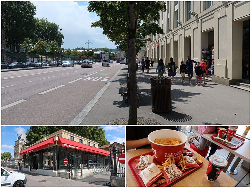 　在凡爾賽鎮解決午餐才回巴黎市區，這裡的KFC雞塊是沒骨的，雞肉也好似嫩些。