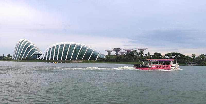 　水上欣賞新加坡風光。