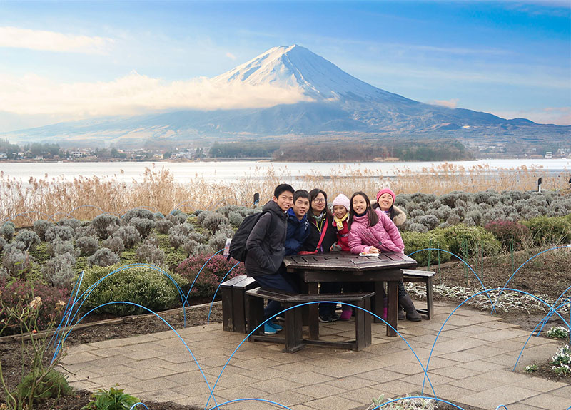 　來此當然不是只來看花，據說這裡也是觀富士山的好位置。