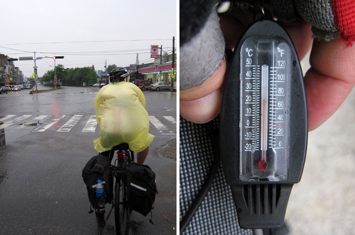 　在山腳的後龍鎮避避雨。此時離今天的目的地新竹市還有40公里。<br /><br />　很想再踩多一點，但下一站的頭份是在20公里外，天黑加雨天，再踩就對自己太殘忍了，今天下班吧。