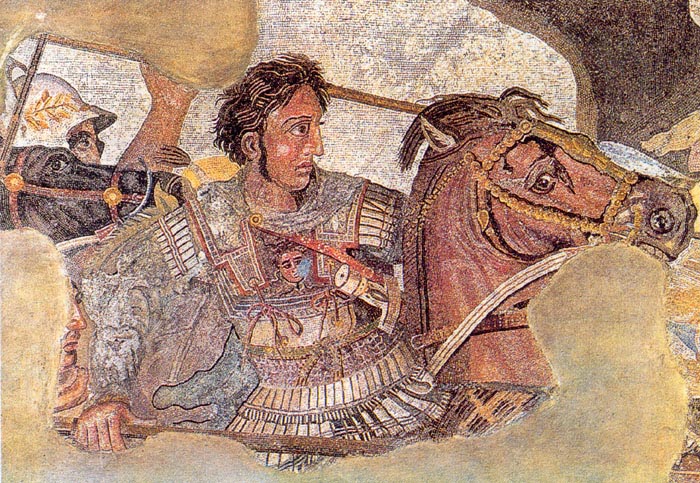 　亞歷山大正在騎著他的愛馬出征