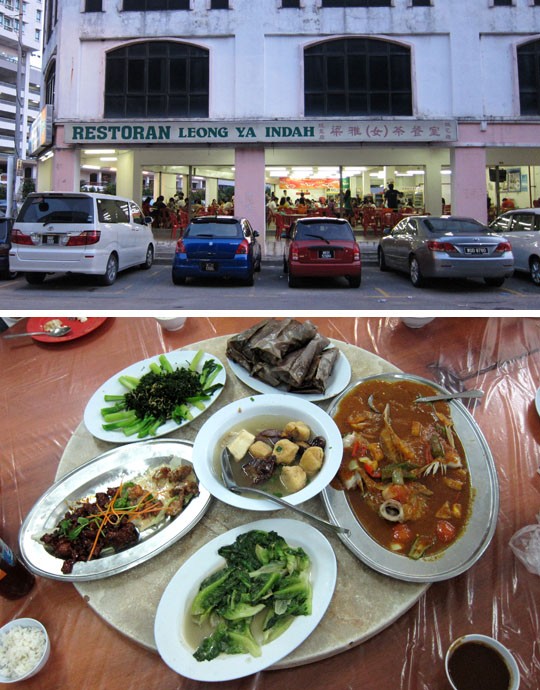 　一團友在吉隆坡又有熟人，坐了十幾分鐘高速車到郊外該是有些名氣的一間餐廳，試下娘惹美食。釀豆腐和紙包雞據說是這間餐廳的招牌菜，條魚我覺得也很吃。