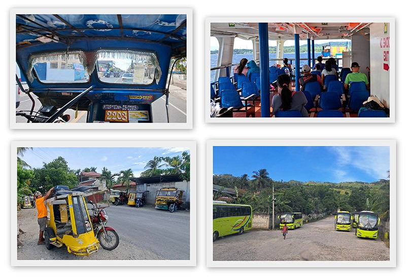 　Dumagueteー(300PHP)→Sibulan Portー(120PHP)→Liloan Portー(150PHP)→Bato Talisay-Samboan Bus Terminal.