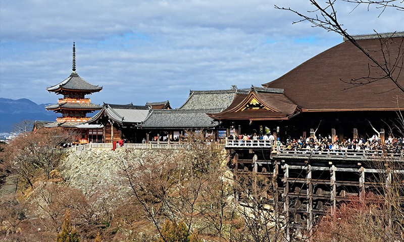 　清水寺始建於西元778年，是京都最古老的寺院，同樣曾受戰亂而受損，1633年由德川家族出資重新修繕成為現今的樣貌，1944年清水寺被為聯合國教科文組織列入「世界文化遺產」。