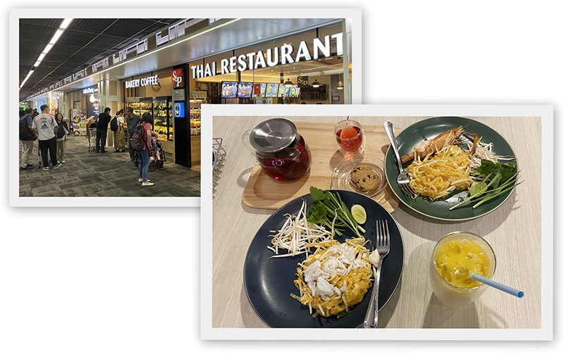 　曼谷機場飲食很多選擇，重回當年令我們驚喜的泰餐餐廳，可能是早幾天才在曼谷吃了幾餐豐盛的泰餐，這次沒之前那麼驚喜了。