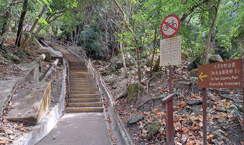 　經過幾百米街道後，進入大潭郊野公園 （鰂魚涌擴建部份）。