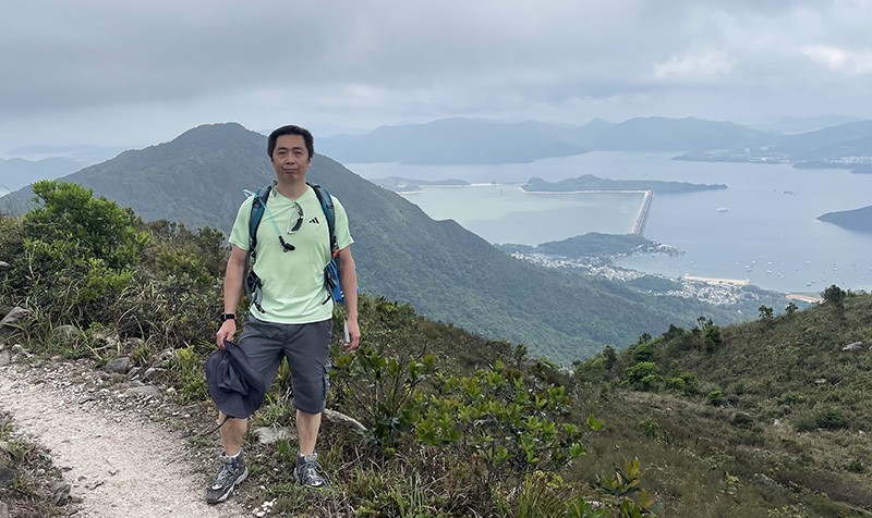 　山上平緩路為主，風景優美，留影一張。