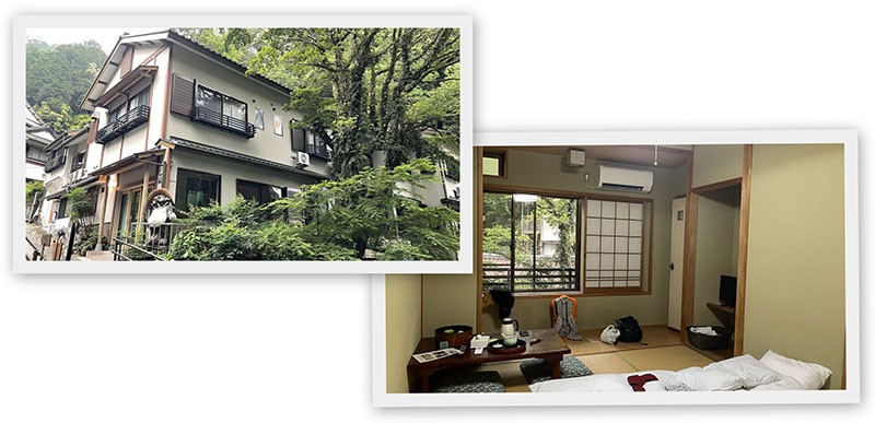 　小鎮只有十幾家旅館，很幸運地訂到這裡最後一家有房的旅館「吉野家」，吉野家是一家有八個房間的小旅館，由一對夫婦經營。<br /><br />　一泊兩食：¥38,220.