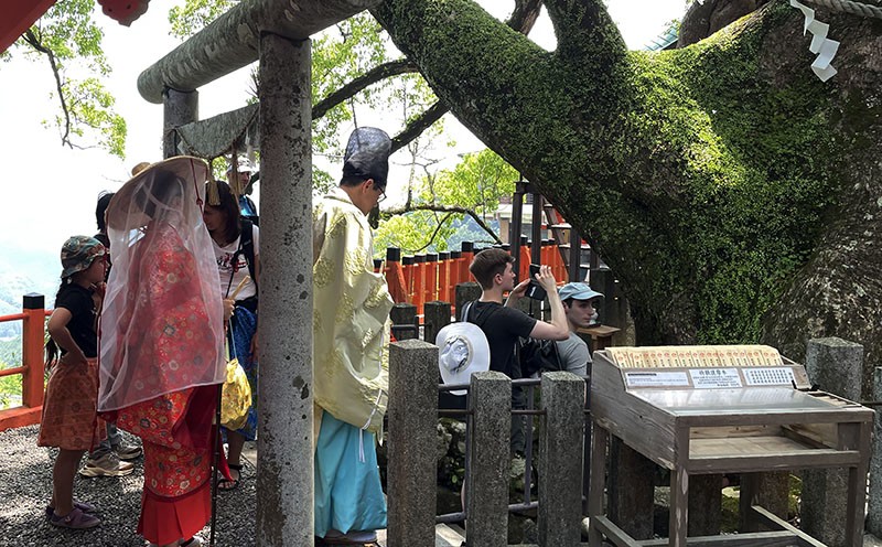 　在此見到穿平安時期服裝的遊客了。