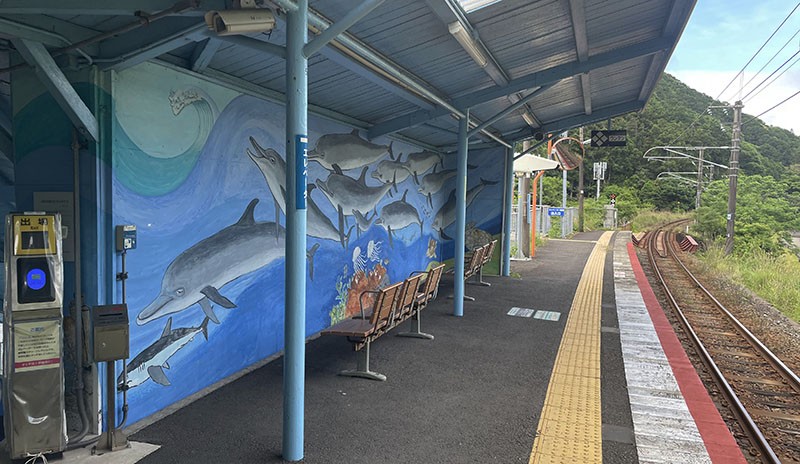 　和歌山南岸這段只有一條路軌，除了要雙向行車外，還各有快慢車，也難怪班次很少。