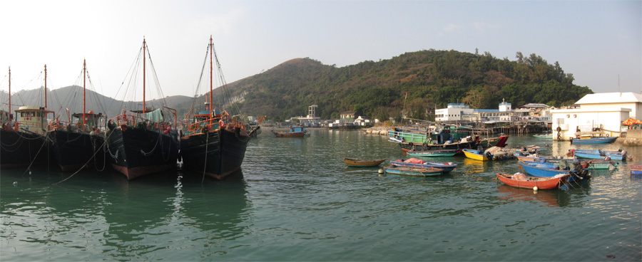 　大澳漁村。<br /><br />　在大澳碼頭附近有漁民逗遊客出海看白海豚，大人20元/人，小童10元/人，可惜時間不早未能一試。