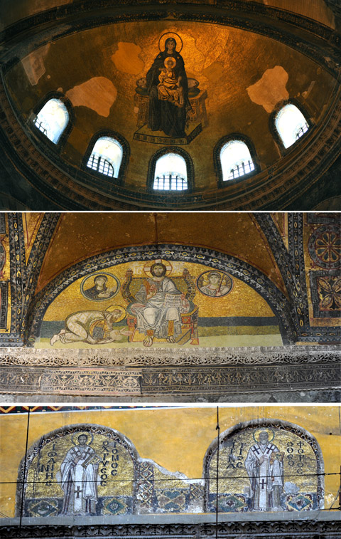 　教堂內的部分基督教聖像鑲嵌畫。