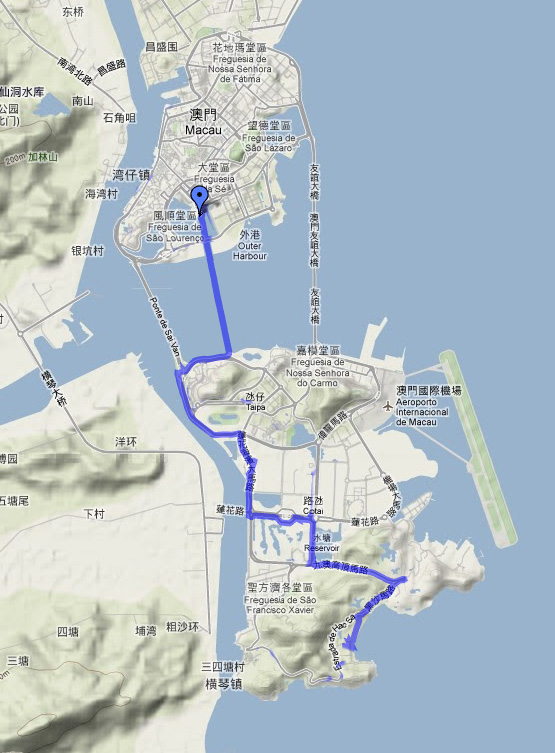 　去程路線圖，跑步為主；12.3KM，1.5HR。