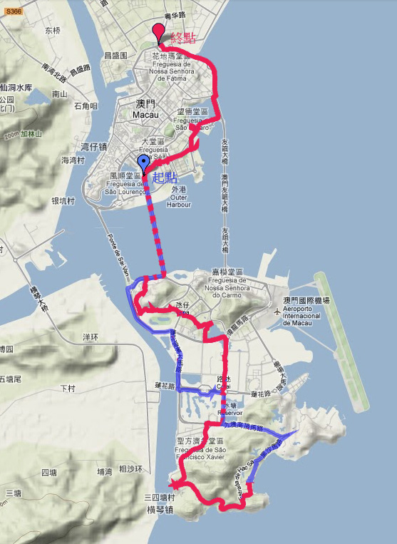 　總路程(34.3KM)與時間(6:07)跟上次一樣，本來打算破紀錄的，無奈沿途太多誘惑…