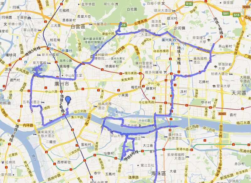 廣州市內路線圖。